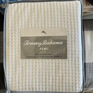 NWT Tommy Bahama Banana Coast White Cotton Blanket - King Size